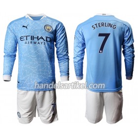 Manchester City Raheem Sterling 7 Kinder Heim Trikotsatz 2020/21 Langarm (+ Kurze Hosen)
